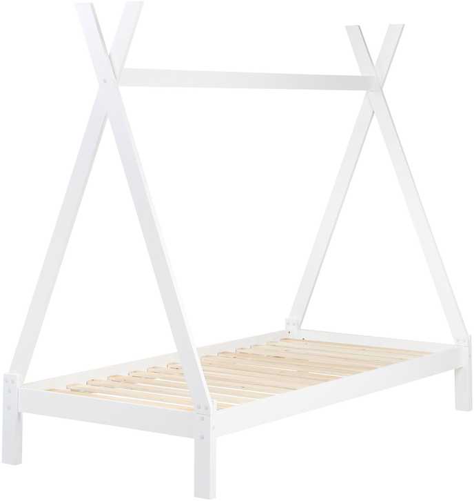 Beliani Vaikiška lova Tipi medinė pušies DEVAY 90 x 200 cm balta