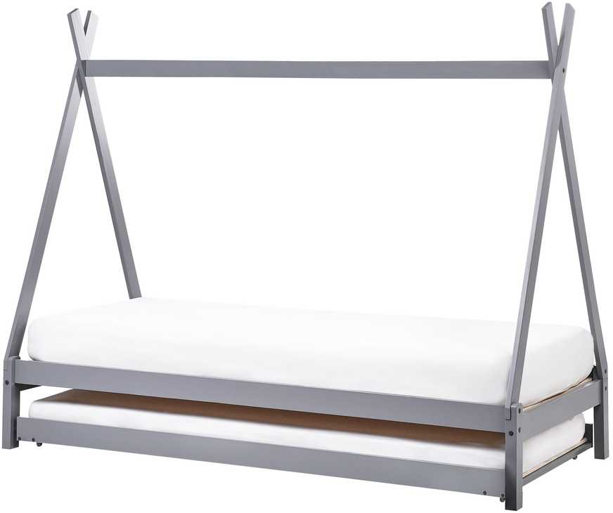 Ištraukiama vaikiška lova Beliani TALMONTIERS, pušies mediena, 90 x 200 cm, pilka