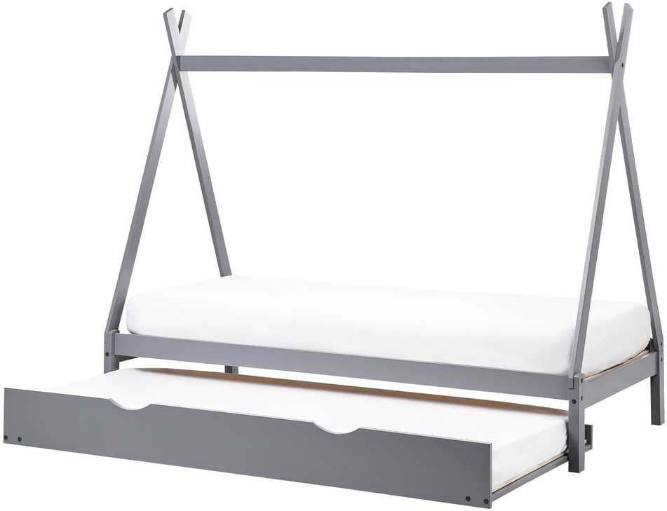 Ištraukiama vaikiška lova Beliani TALMONTIERS, pušies mediena, 90 x 200 cm, pilka