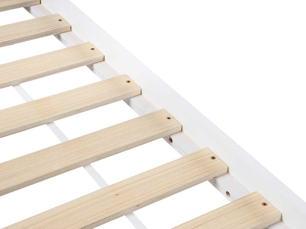 Beliani Ištraukiama vaikiška lova TALMONTIERS, pušies mediena, 90 × 200 cm, balta