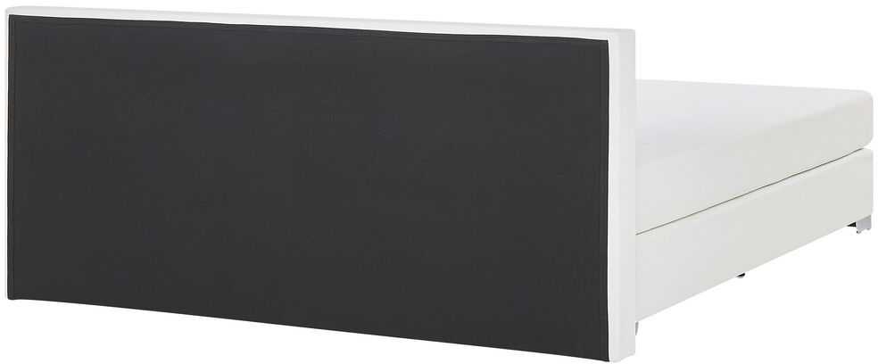 Beliani Kontinentinė lova iš dirbtinės odos PRESIDENT 180 x 200 cm balta