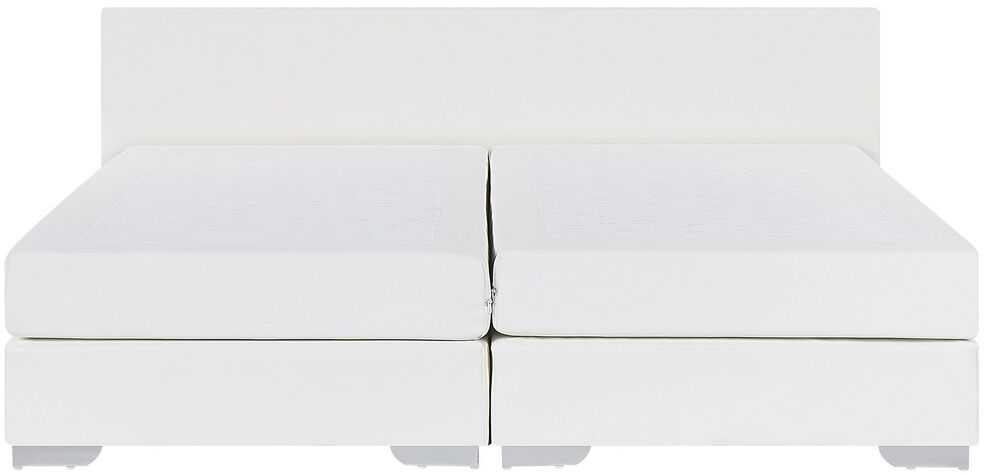 Beliani Kontinentinė lova iš dirbtinės odos PRESIDENT 180 x 200 cm balta