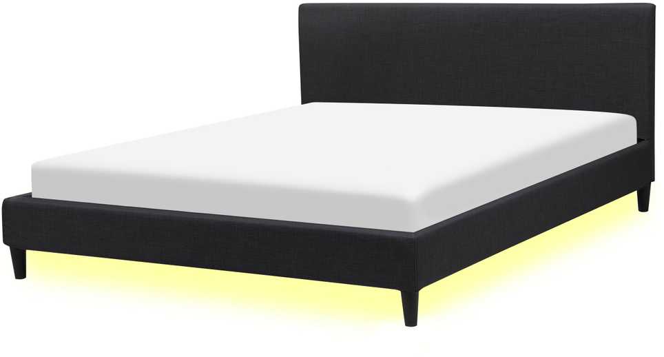 Beliani LED lova FITOU 160 x 200 cm juoda