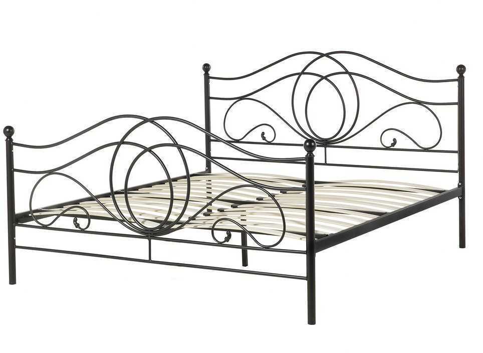 Beliani Metalinė lova LYRA 140 x 200 cm, juoda