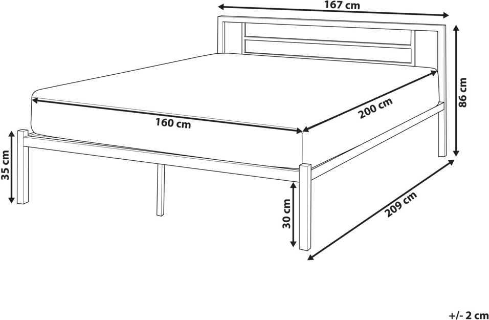 Beliani Metalinė lova CUSSET 160 x 200 cm Balta