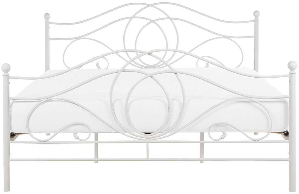 Beliani Metalinė lova LYRA 180 x 200 cm balta