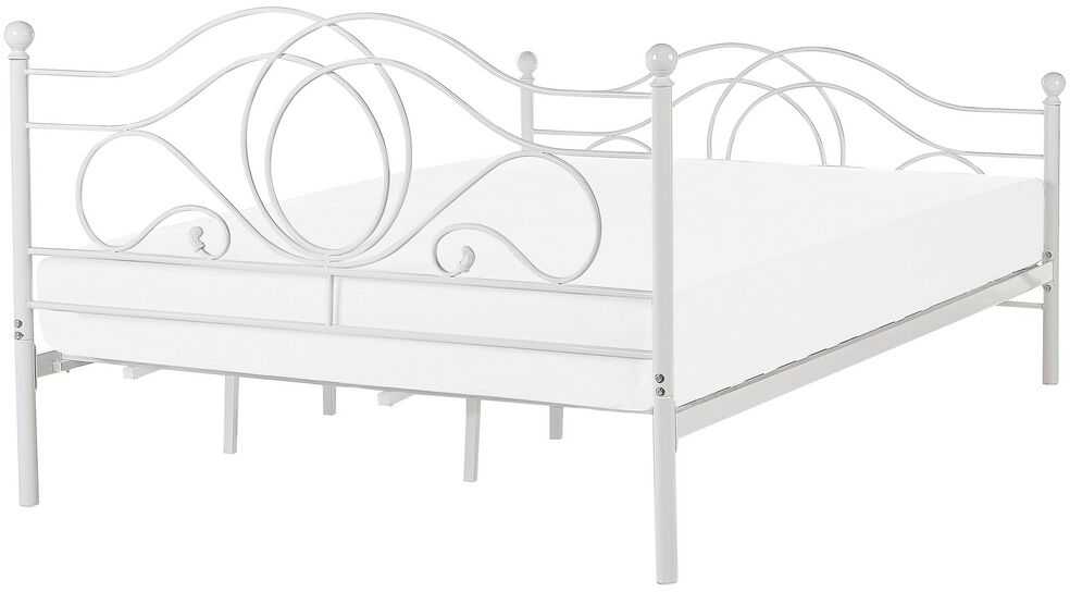 Beliani Metalinė lova LYRA 180 x 200 cm balta