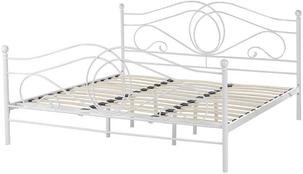 Beliani Metalinė lova LYRA 180 x 200 cm balta