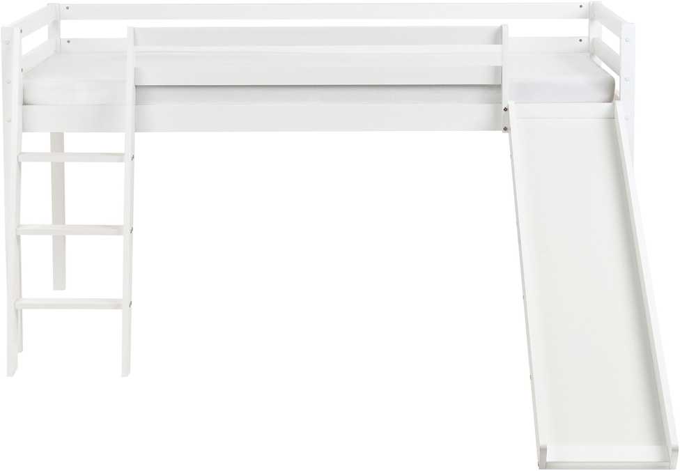 Beliani Dviaukštė lova su čiuožykla iš pušies medienos STAPLE, 90 x 200 cm, balta