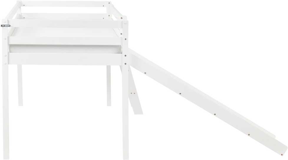 Beliani Dviaukštė lova su čiuožykla iš pušies medienos STAPLE, 90 x 200 cm, balta