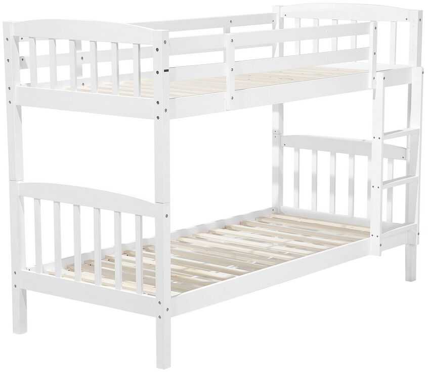 Beliani Dviaukštė lova iš pušies medienos REGAT 90 x 200 cm balta