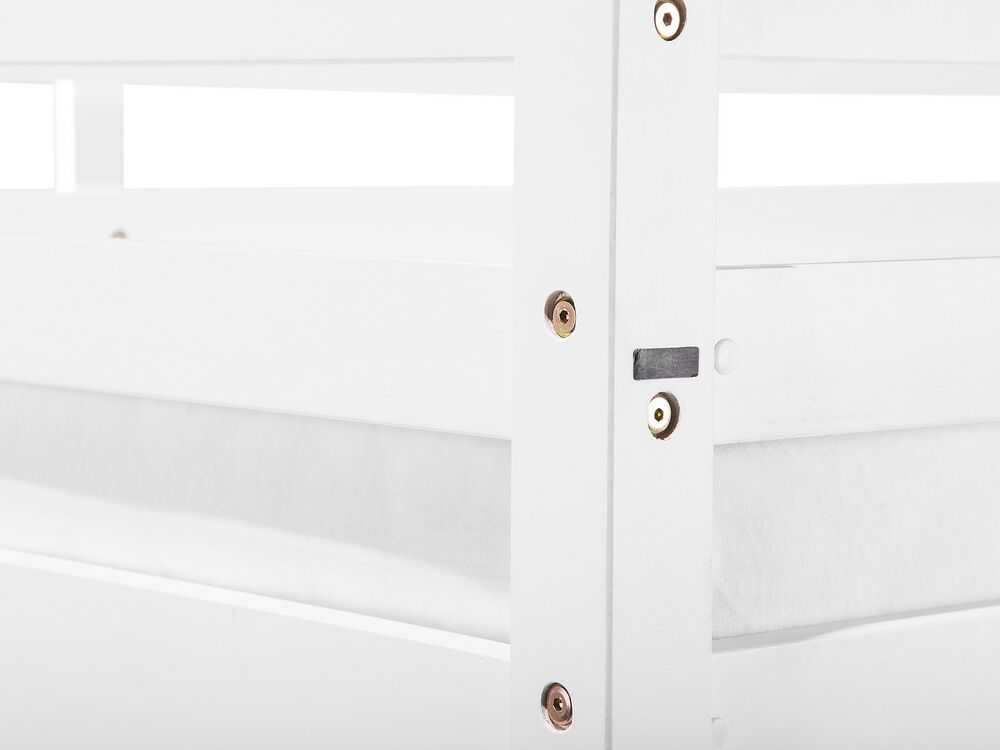 Beliani Dviaukštė lova iš pušies medienos REGAT 90 x 200 cm balta