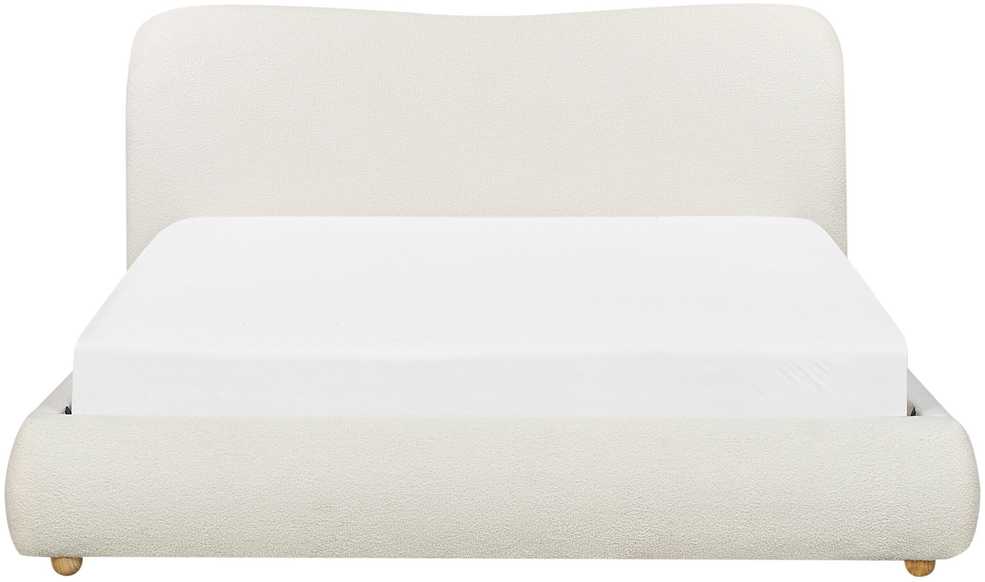 Beliani Lova su patalynės dėže BLAGNAC Boucle, balta, 160 x 200 cm