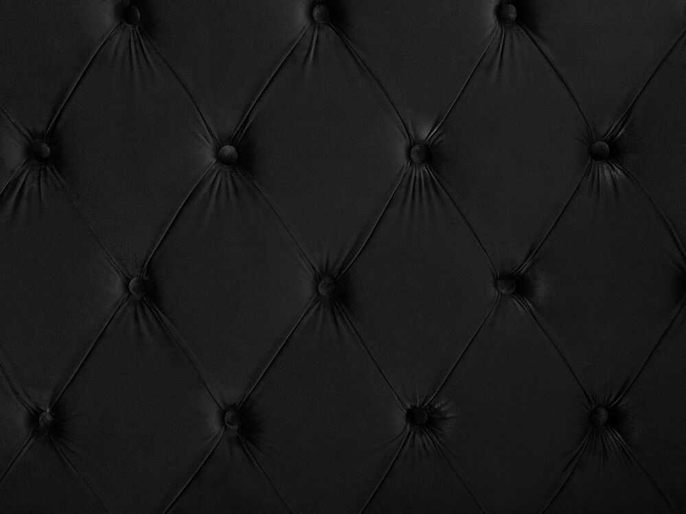 Beliani Dviejų asmenų lova AYETTE 180 x 200 cm, juoda, veliūras