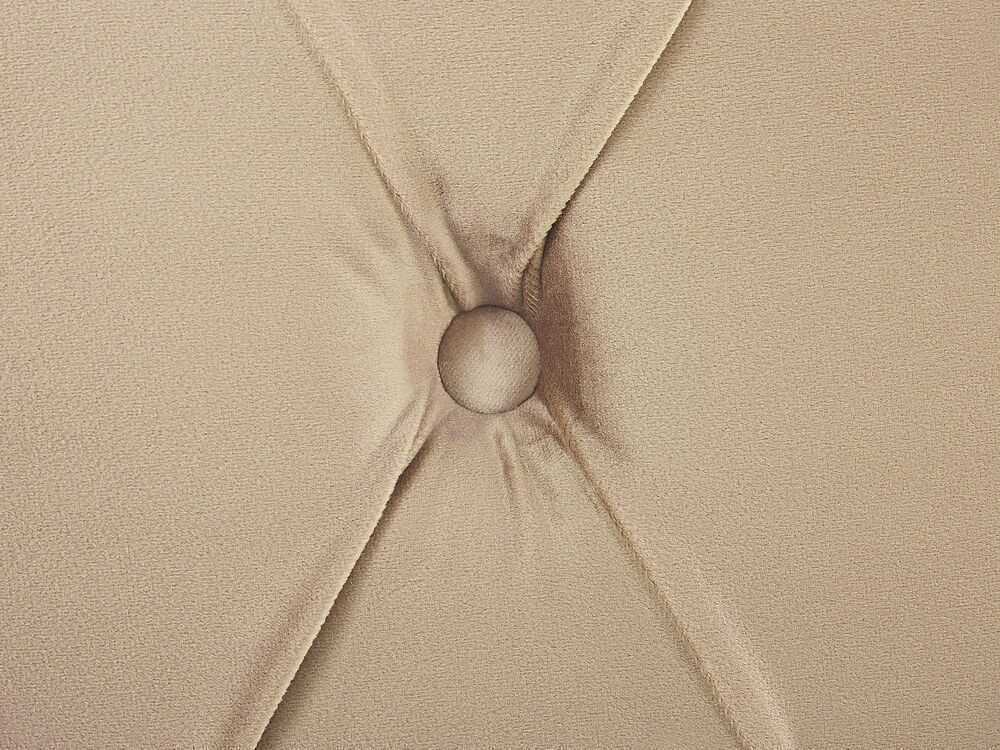 Beliani Vandens lova iš veliūro AVALLON 180 x 200 cm smėlio spalvos