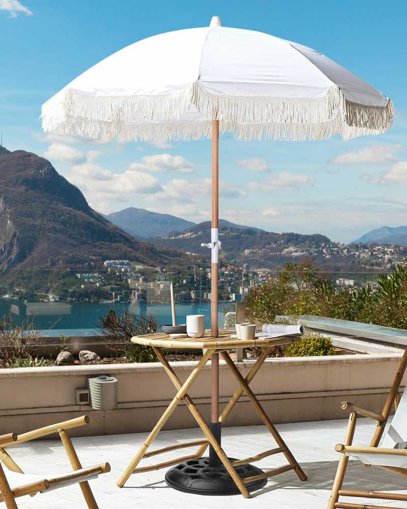 Beliani Sodo skėtis 150 cm MONDELLO Baltas