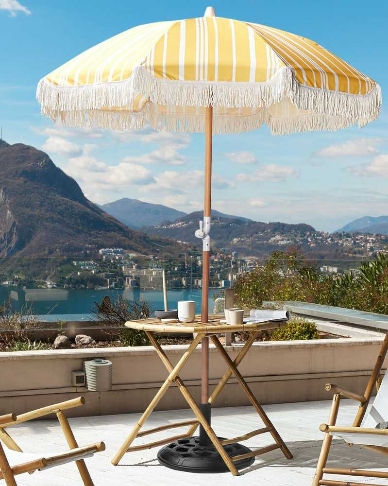 Beliani Sodo skėtis 150 cm MONDELLO Geltonas