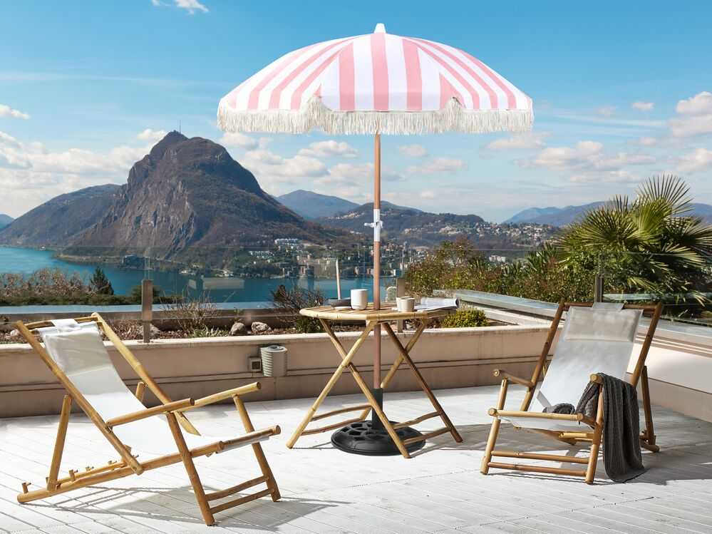 Beliani Sodo skėtis 150 cm MONDELLO rožinis
