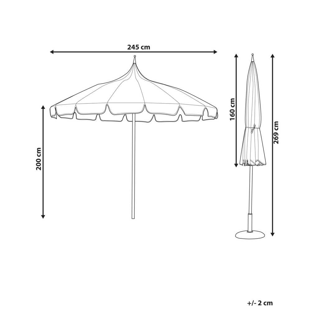Beliani Sodo skėtis 245 cm MINOA Baltas / smėlio spalvos
