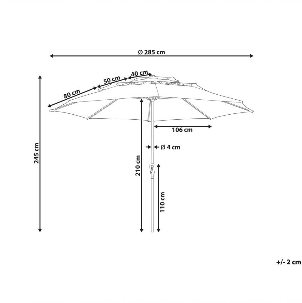 Beliani Sodo skėtis 285 cm BIBIONE šviesiai smėlio spalvos