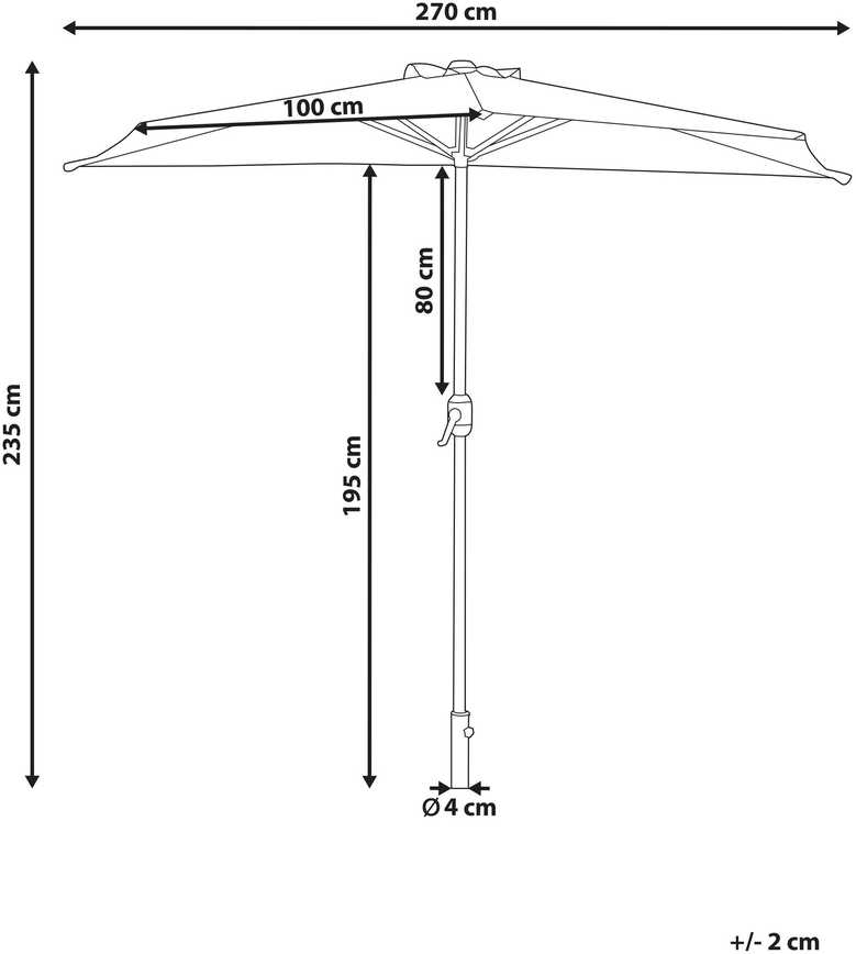 Beliani Pusapvalis skėtis 270 cm GALATI žalias