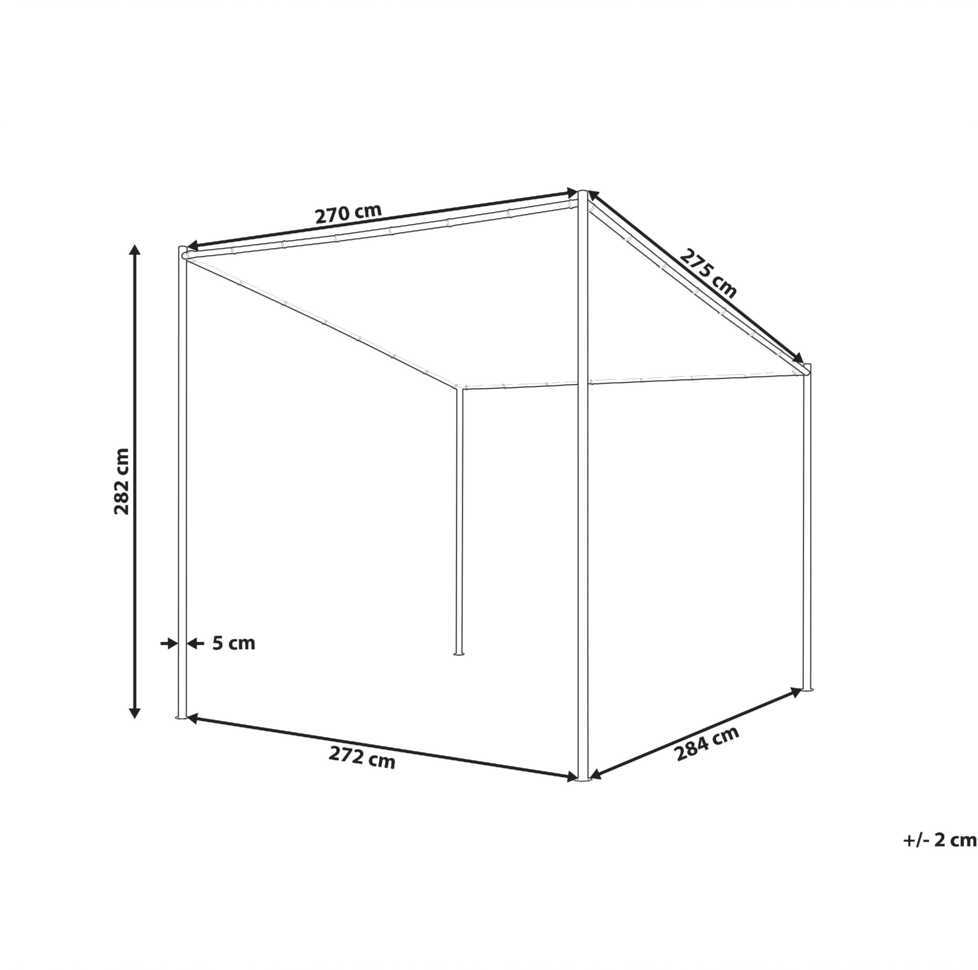 Beliani Sodo paviljonas VIMINO metalinis 282 cm 294 cm smėlio spalvos