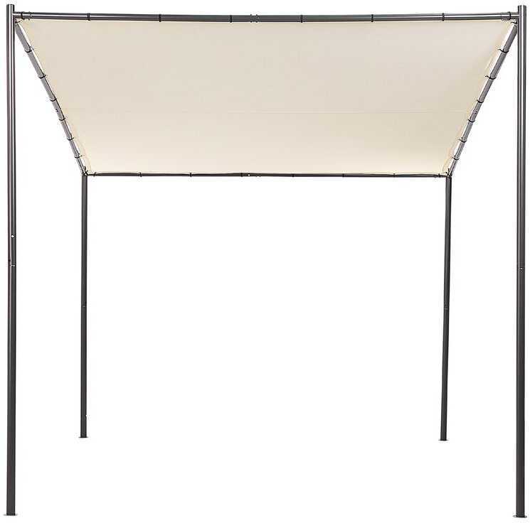 Beliani Sodo paviljonas VIMINO metalinis 282 cm 294 cm smėlio spalvos