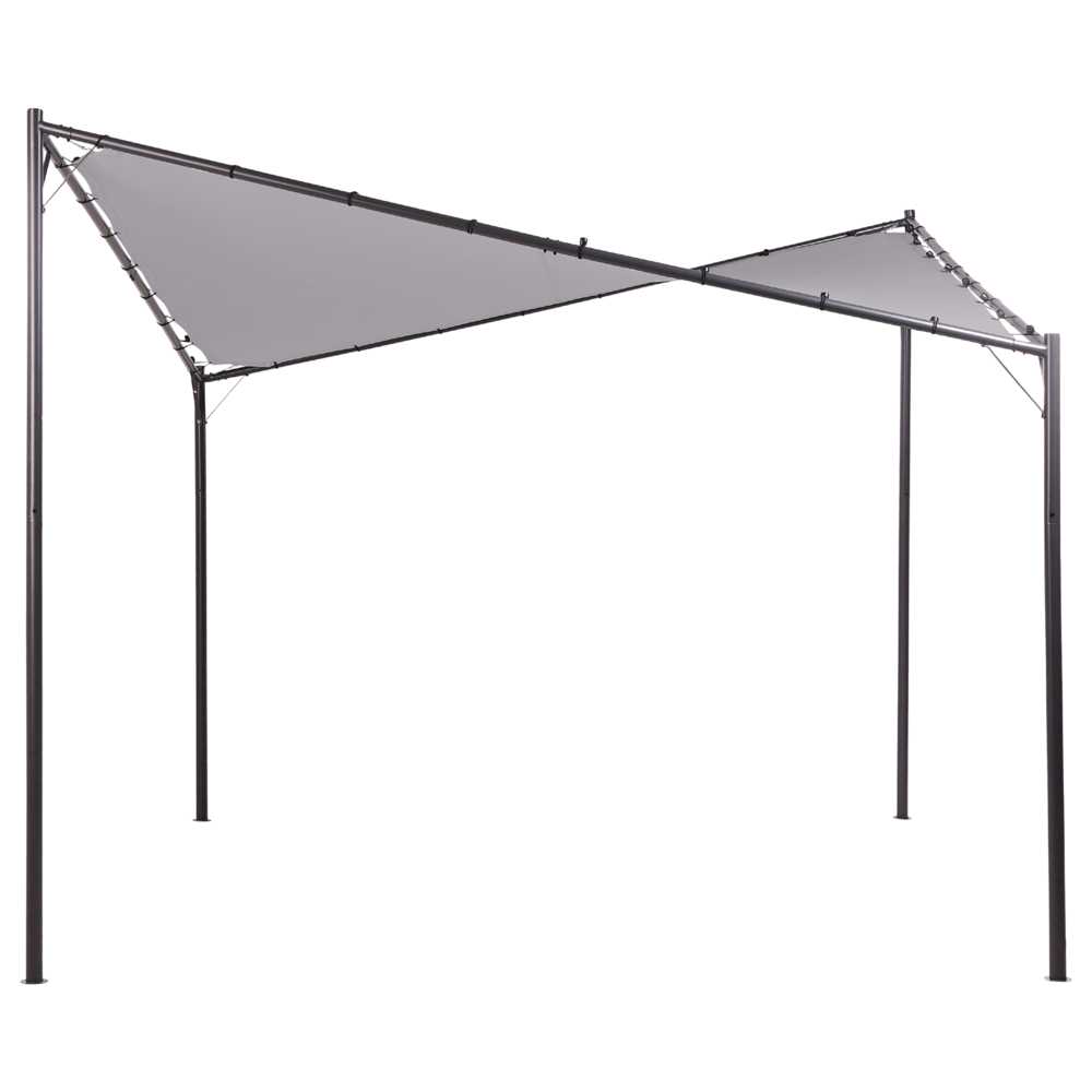 Beliani Sodo pavėsinė AVENTINE metalinė 300 cm 300 cm pilka
