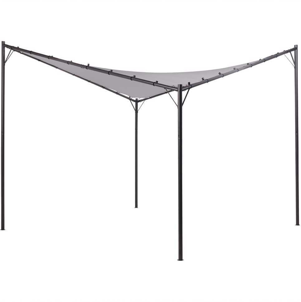 Beliani Sodo pavėsinė AVENTINE metalinė 300 cm 300 cm pilka