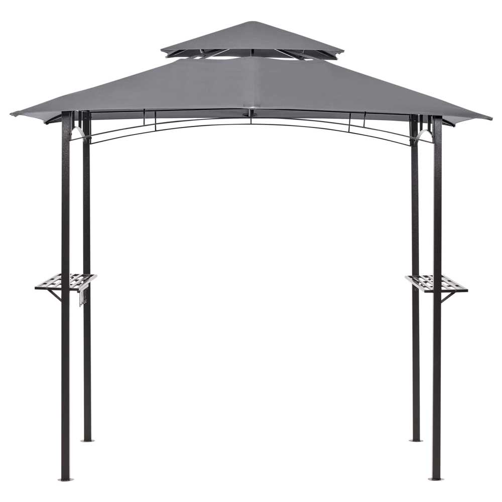 Beliani Sodo pavėsinė NARO metalinė 240 cm 148 cm pilka