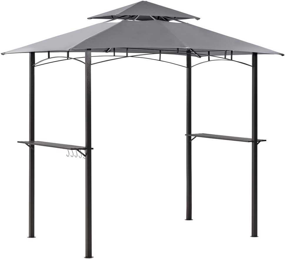 Beliani Sodo pavėsinė NARO metalinė 240 cm 148 cm pilka