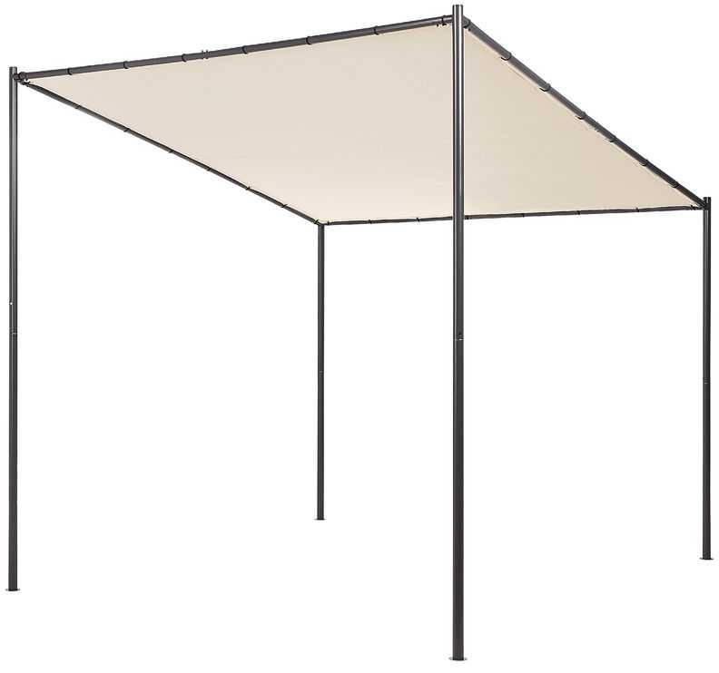 Beliani Sodo paviljonas VIMINO metalinis 282 cm 294 cm smėlio spalvos
