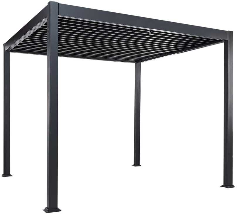 Beliani Sodo pavėsinė FORNOLI metalinė 296 cm 296 cm juoda