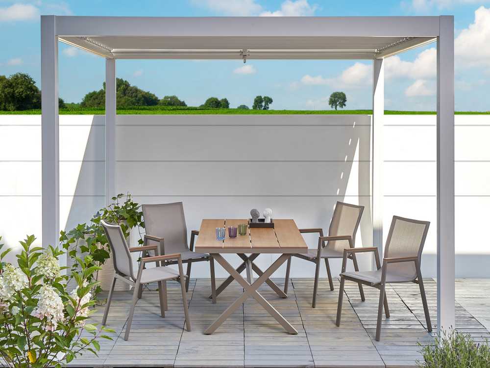 Beliani Sodo pavėsinė FORNOLI metalinė 296 cm x 296 cm balta