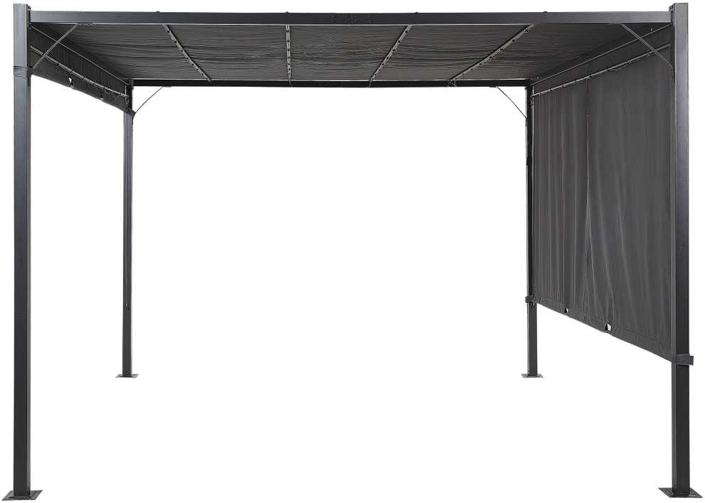 Beliani Sodo pavėsinė su LED apšvietimu PARGA metalinė 310 cm x 310 cm tamsiai pilka