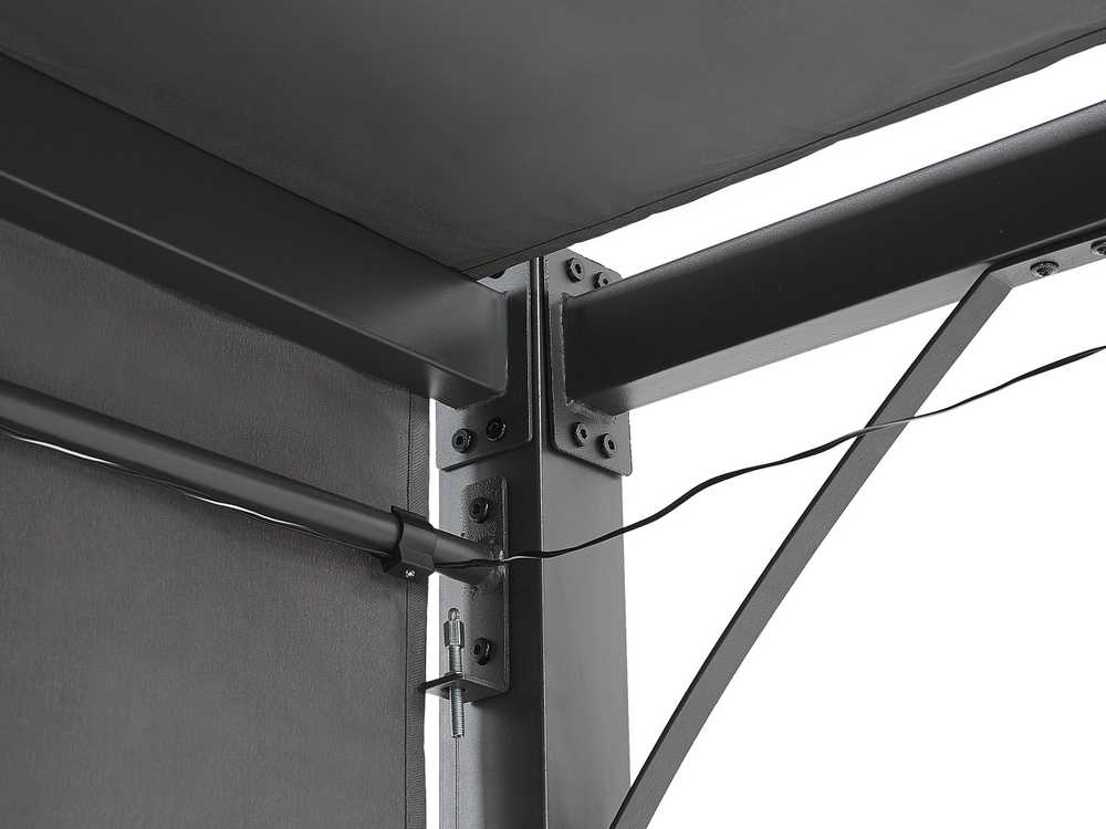 Beliani Sodo pavėsinė su LED apšvietimu PARGA metalinė 310 cm x 310 cm tamsiai pilka