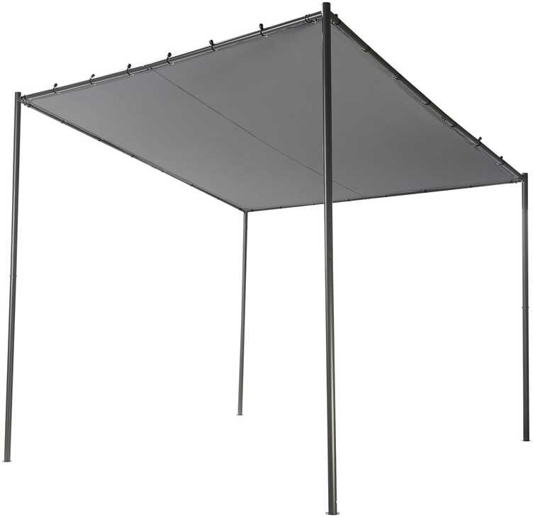 Beliani Sodo pavėsinė VIMINO Metal 282 cm 294 cm tamsiai pilka