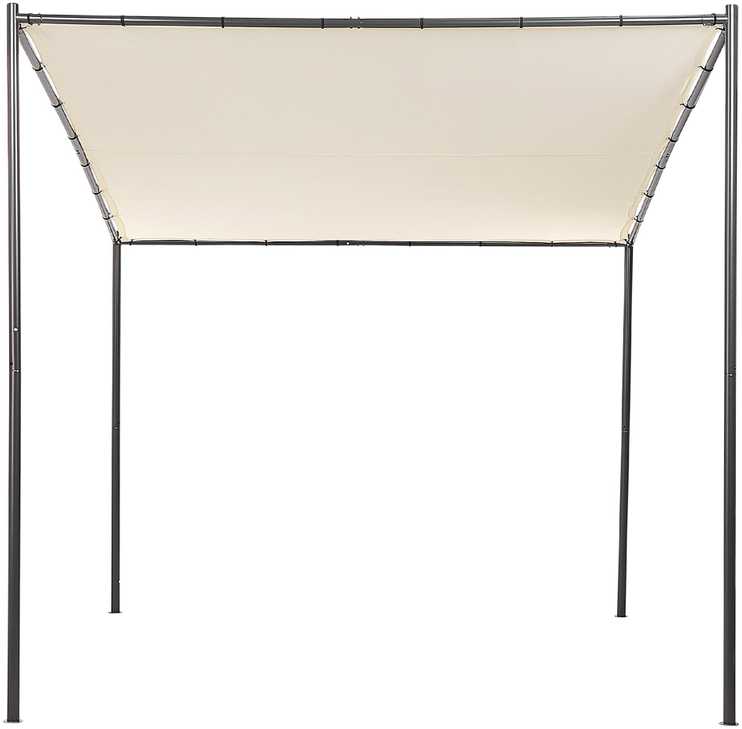 Beliani Sodo paviljonas VIMINO metalinis 282 cm 294 cm smėlio spalvos