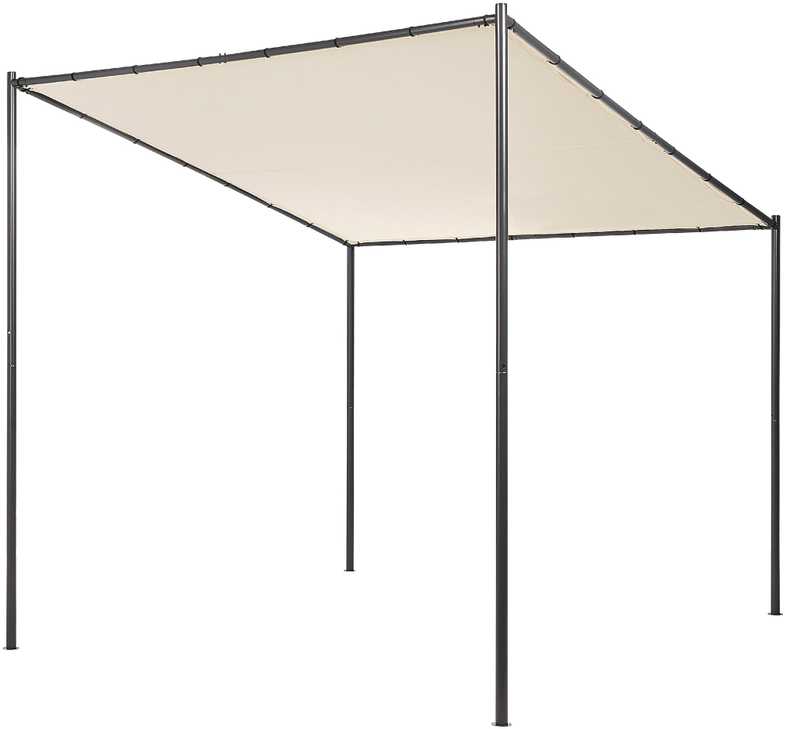 Beliani Sodo paviljonas VIMINO metalinis 282 cm 294 cm smėlio spalvos