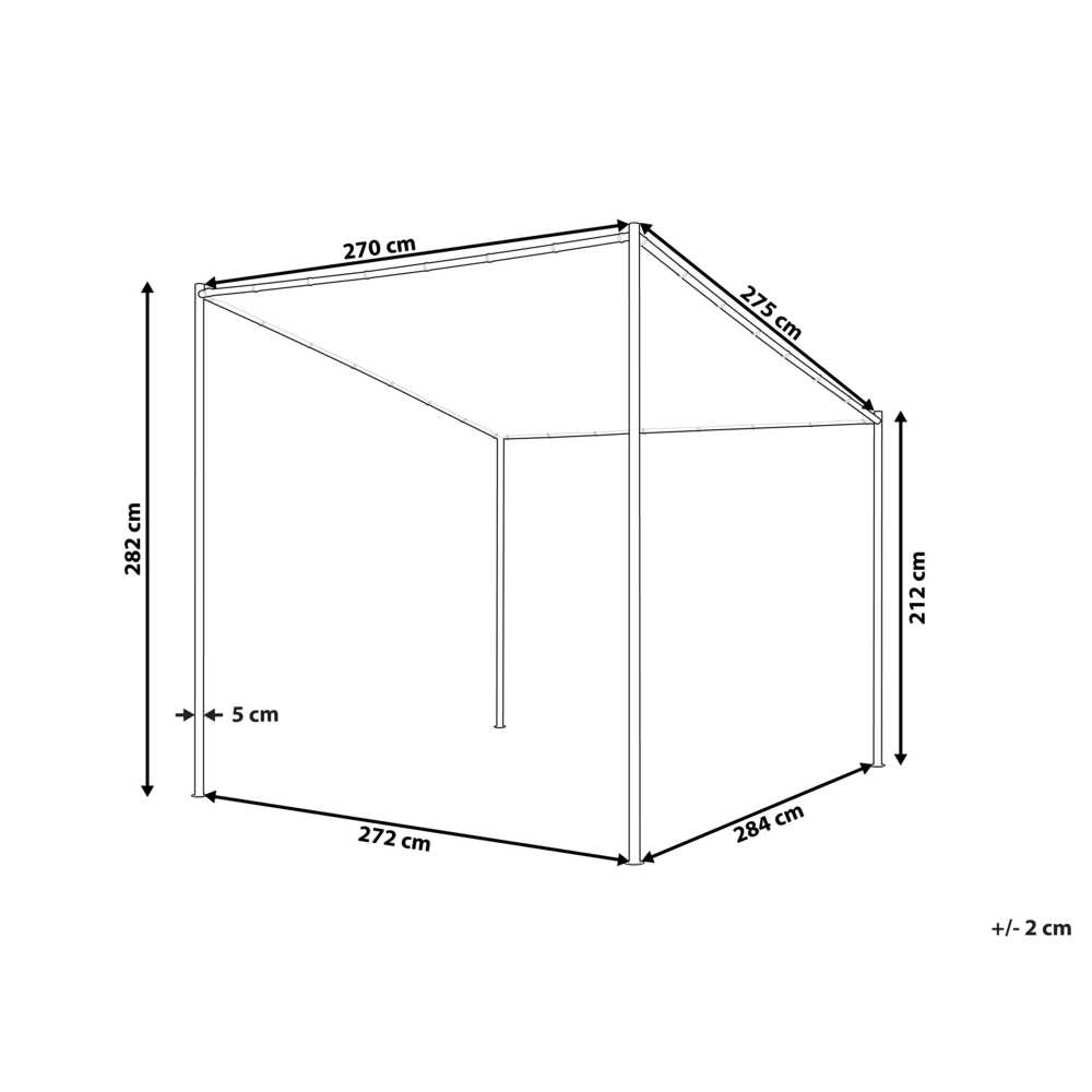 Beliani Sodo paviljonas VIMINO metalinis 282 cm 294 cm smėlio spalvos