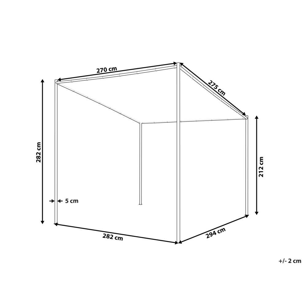 Beliani Sodo paviljonas VIMINO metalinis 282 cm 294 cm smėlio spalvos