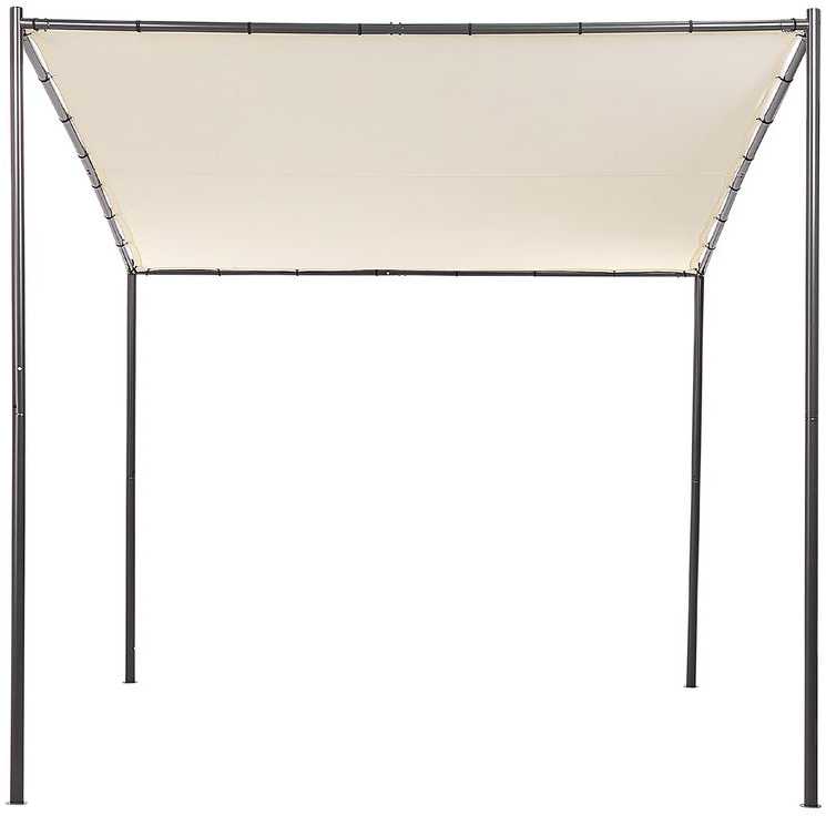 Beliani Sodo paviljonas VIMINO metalinis 282 cm 294 cm smėlio spalvos