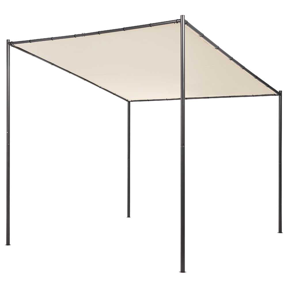 Beliani Sodo paviljonas VIMINO metalinis 282 cm 294 cm smėlio spalvos