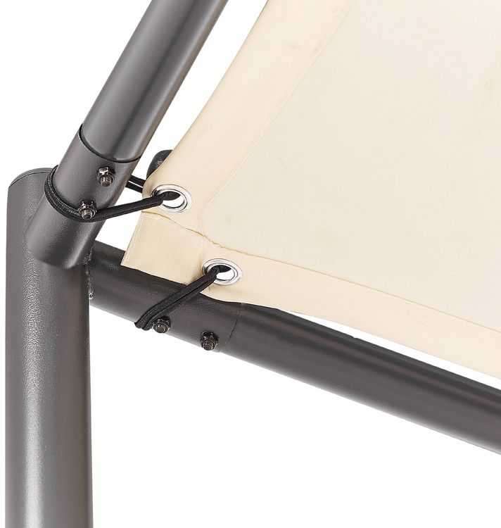 Beliani Sodo paviljonas VIMINO metalinis 282 cm 294 cm smėlio spalvos