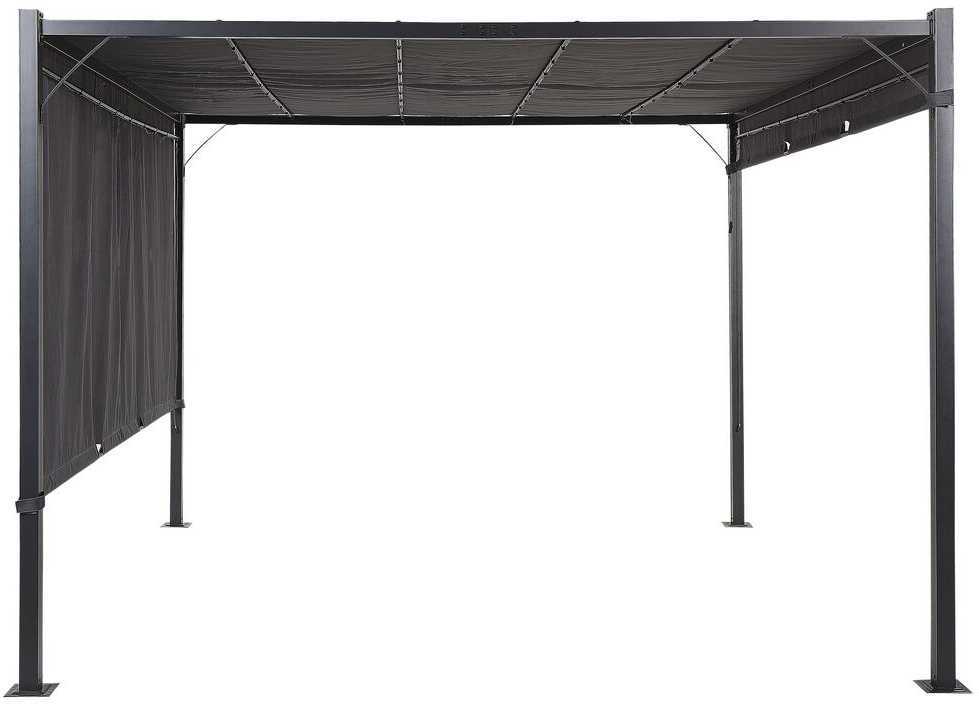 Beliani Sodo pavėsinė su LED apšvietimu PARGA metalinė 310 cm x 310 cm tamsiai pilka