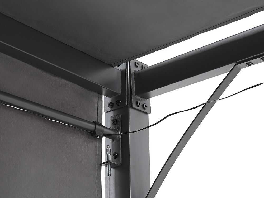 Beliani Sodo pavėsinė su LED apšvietimu PARGA metalinė 310 cm x 310 cm tamsiai pilka