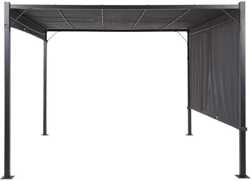 Beliani Sodo pavėsinė su LED apšvietimu PARGA metalinė 310 cm x 310 cm tamsiai pilka
