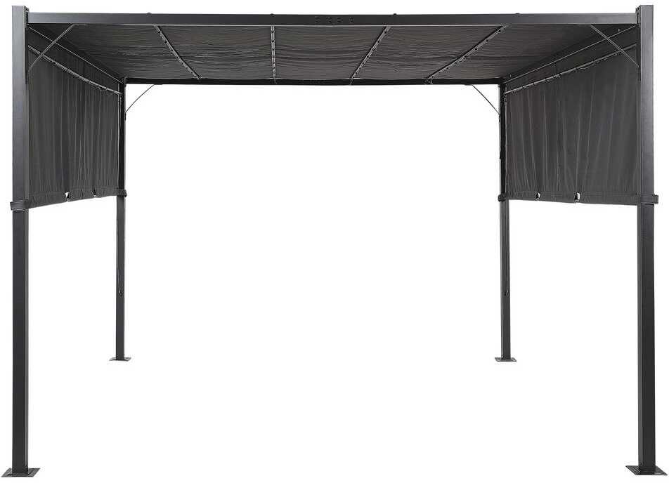 Beliani Sodo pavėsinė su LED apšvietimu PARGA metalinė 310 cm x 310 cm tamsiai pilka