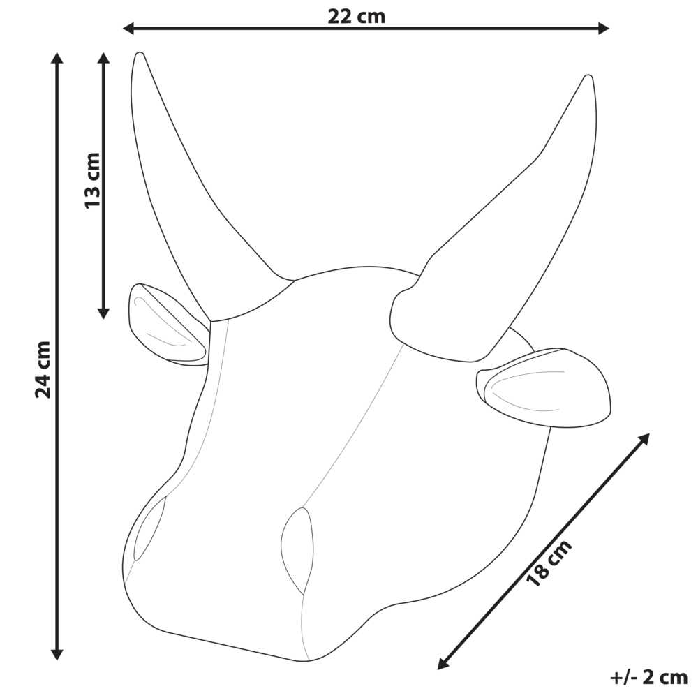 Beliani Vaikiška sieninė dekoracija Byk GEOFFREY medvilnė 24 cm balta