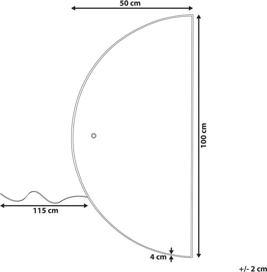 Beliani Vonios veidrodis LED LOUE 50 cm 100 cm Sidabrinis